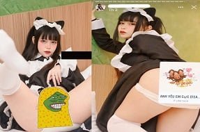 Linda garota fala muito quente