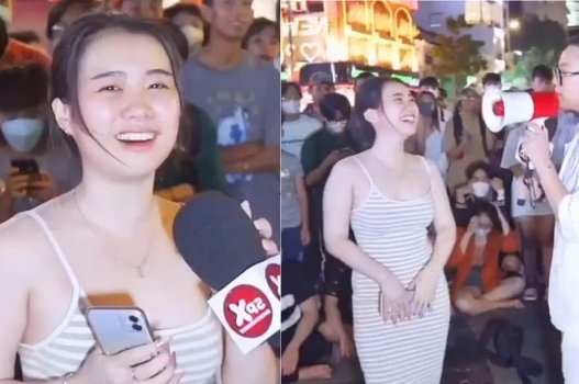 Supermodelo Hoang Nhan Chi Linh com um corpo enorme e grande borboleta